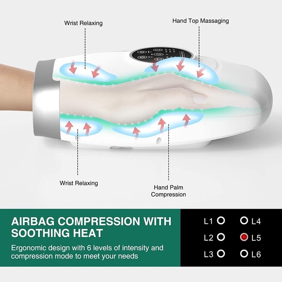 Cunmiso Cordless Electric Hand Massager Arthritis Air Compression Pain Relief - Picture 2 of 10